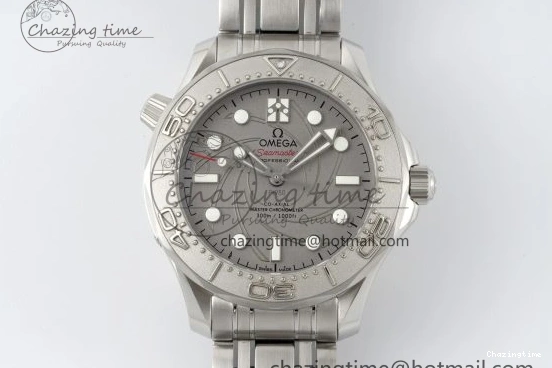 0521 Unisex Seamaster 300M 007 Platinum VSF 1:1 Best Edition Gray Dial on SS Bracelet A 7826